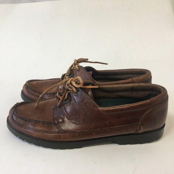 Natural Sports Vintage Boat Shoe Mens's Size 10 Dockside Leather Brown Preppy - Picture 1 of 15
